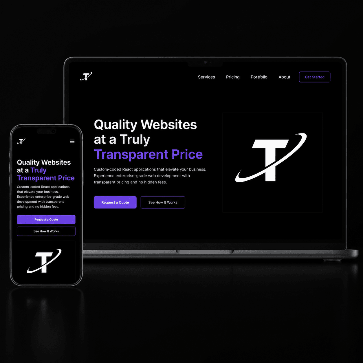 The True Price website shown on a laptop and phone